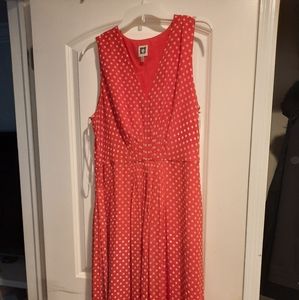 Anne Klein size 16 red and white polka dot dress